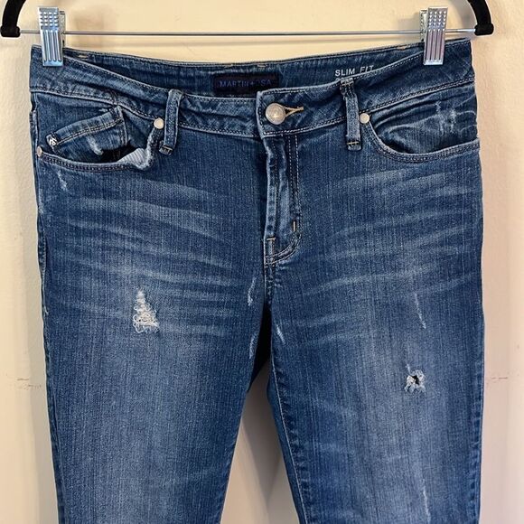 Martin + Osa Slim Fit Distressed Jeans - Picture 2 of 7